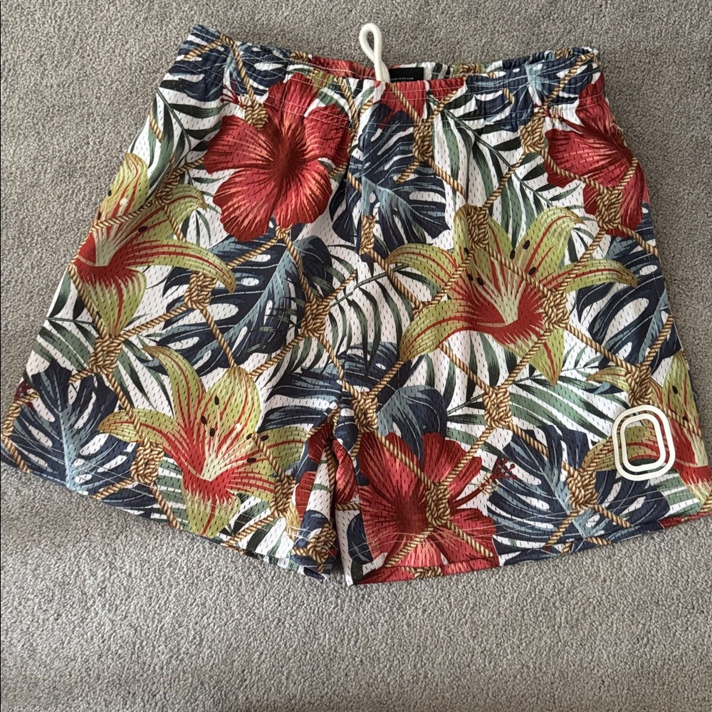3 pair Assorted Overtime Men's Medium Athletic & Floral basketball Shorts - Picture 3 of 4